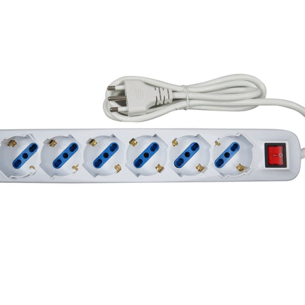 Ciabatta Multipresa elettrica a 6 posti con interruttore e cavo da 1,8 metri per parete