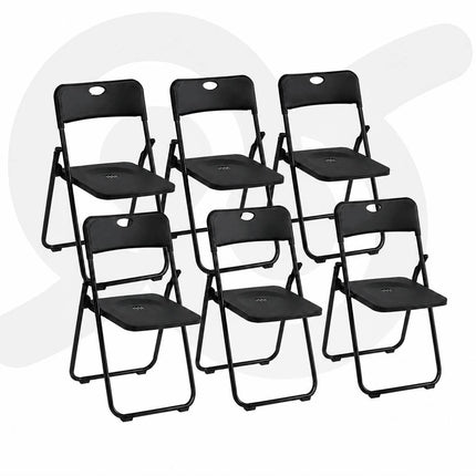 Set 6 Sedie Pieghevoli Richiudibili Salvaspazio Acciaio e Plastica