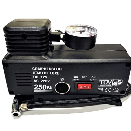 Mini Compressore Compatto Ad Aria Con Manometro Per Pneumatici DC 12V E AC 220V