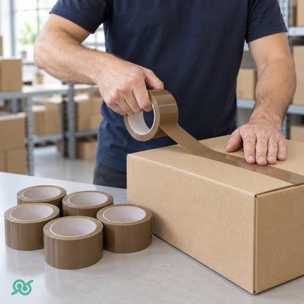 Nastro Adesivo Avana Beige Silenzioso 6 Rotoli, Imballaggio per Pacchi e Spedizioni