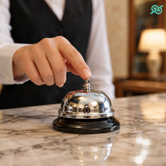 Campanello da banco in metallo per reception con suono nitido per hotel e negozi