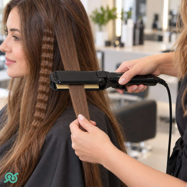 Piastra per capelli professionale con livelli di calore per onde e volume perfetto