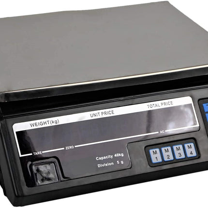 Bilancia Elettronica Digitale Professionale con piatto in acciaio e calcolo del prezzo LCD