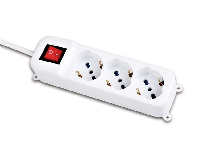 Ciabatta Multipresa elettrica a 3 posti con interruttore luminoso e cavo di ricarica