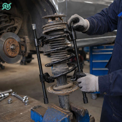 Coppia di compressori per molle a vite in acciaio per ammortizzatori e per auto