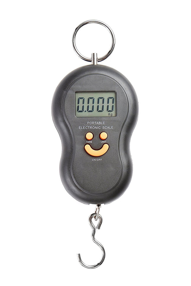 Bilancia a gancio portatile per valigie e pacchi con display digitale e batterie