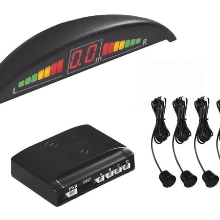 Kit 4 Sensori Di Parcheggio Per Auto Con Display Suono Led Acustico Verniciabili