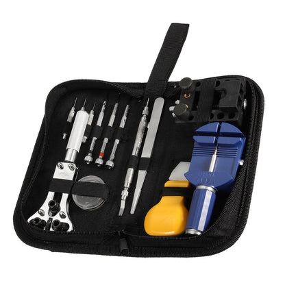 Kit Riparazione Orologi Professionale Apri Casse Maglie Con Borsello 13 Pezzi