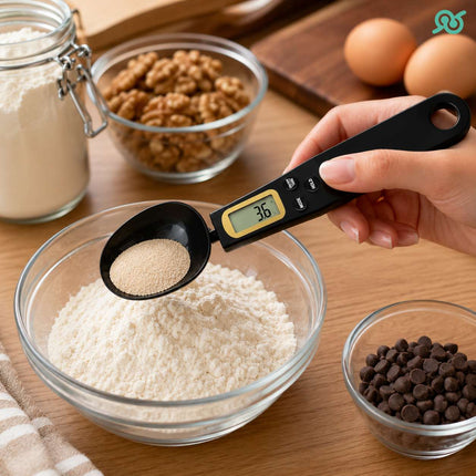 Cucchiaio dosatore elettronico con bilancia digitale e con funzione tara per la cucina