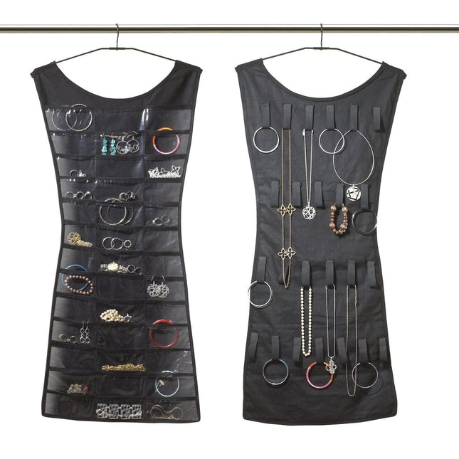 Porta gioielli da armadio a forma di abito con tasche trasparenti per accessori