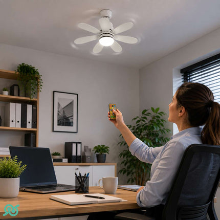 Ventilatore da Soffitto con Luce LED e Telecomando, Ventola E27 a Pale Pieghevoli, 3 Velocità, Illuminazione Regolabile
