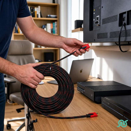 Cavo HDMI intrecciato per console da gioco e per monitor con connettori pronti