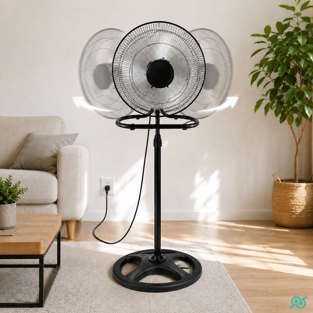Ventilatore 3 in 1 piantana tavolo parete 43 cm 60 W 3 velocità oscillante