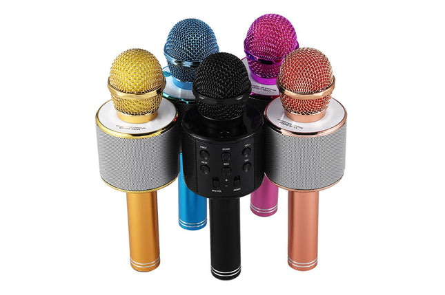 Microfono per karaoke wireless con cassa integrata e funzione eco per cantare
