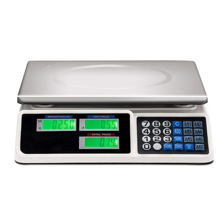 Bilancia Elettronica Digitale Professionale con piatto in acciaio e calcolo del prezzo LCD