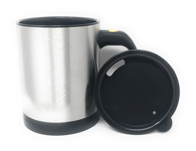 Tazza termica auto mescolante per il cappuccino con il coperchio e batterie AAA