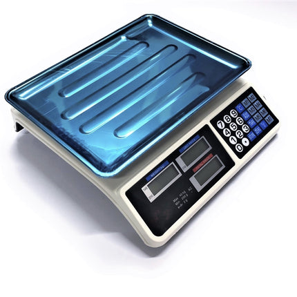 Bilancia Elettronica Digitale Professionale con piatto in acciaio e calcolo del prezzo LCD