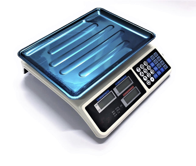 Bilancia Elettronica Digitale Professionale con piatto in acciaio e calcolo del prezzo LCD