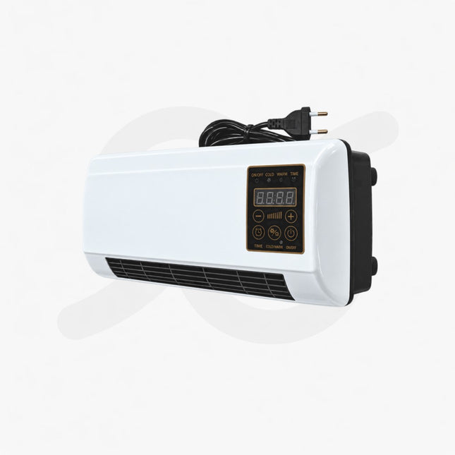 Stufa elettrica da parete 700 W con timer, display digitale e telecomando
