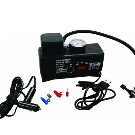 Mini Compressore Compatto Ad Aria Con Manometro Per Pneumatici DC 12V E AC 220V