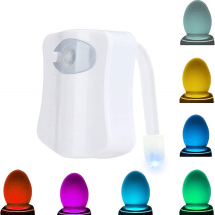 Luce per il wc con il sensore di movimento e con i LED colorati per il bagno