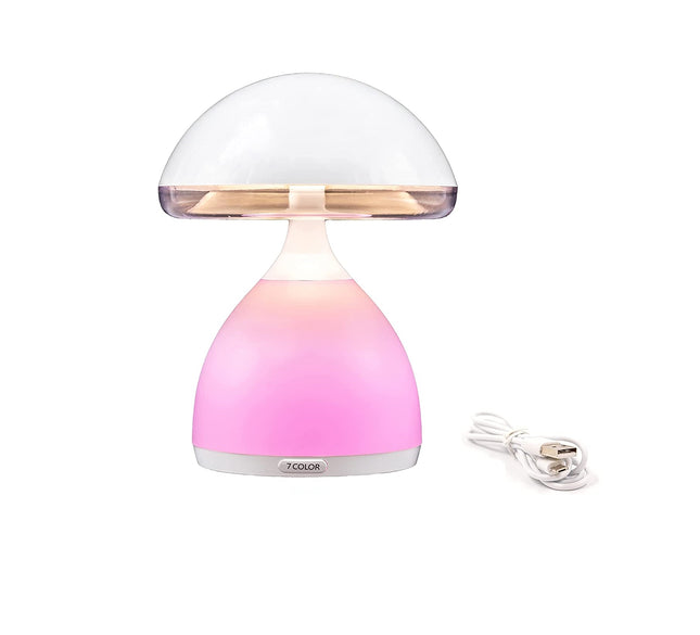 Lampada Touch Notturna Da Tavolo A Forma Di Fungo Con Led 7 Colori E Timer