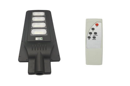 Lampione Stradale Faro A Led 120W Con Pannello Solare Crepuscolare E Telecomando