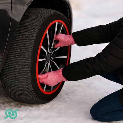 Calze Da Neve Auto Taglia L Antiscivolo Con Montaggio Rapido, Kit Per Guida Invernale