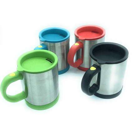 Tazza termica auto mescolante per il cappuccino con il coperchio e batterie AAA