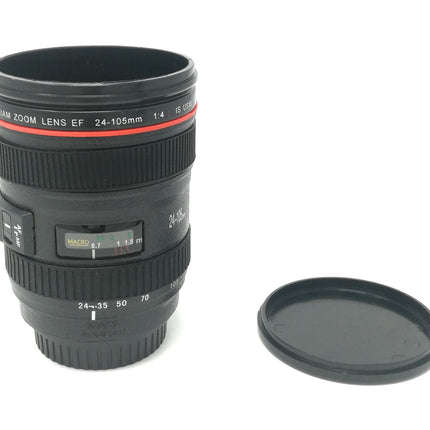 Tazza a forma di obiettivo fotografico con tappo e paraluce, per casa ed ufficio