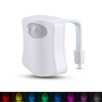 Luce per il wc con il sensore di movimento e con i LED colorati per il bagno
