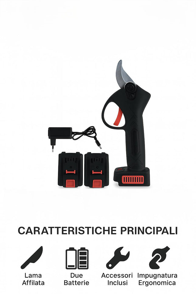 Potatore a batteria per il giardino con le due batterie al litio