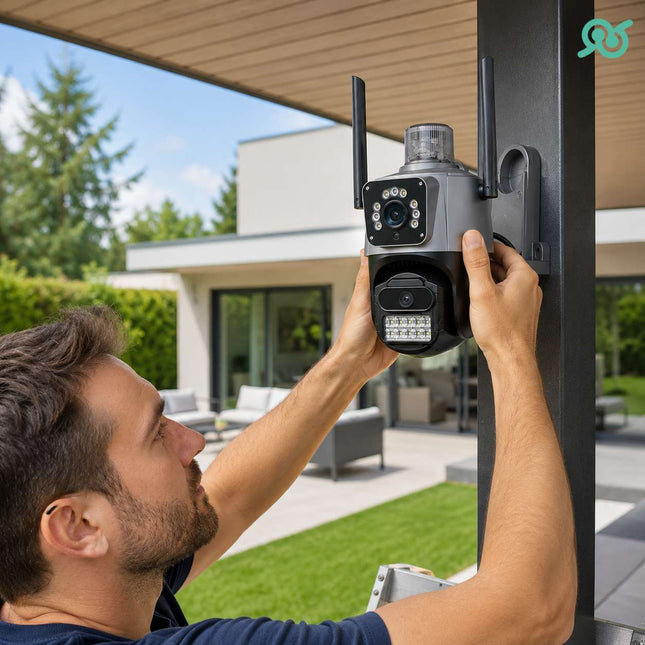 Telecamera PTZ WiFi Esterno Doppio Obiettivo 8X Audio e Visione Notturna