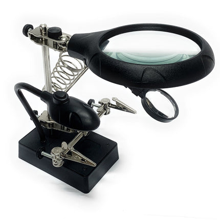 Lente di Ingrandimento con supporto, LED e bracci per modellismo
