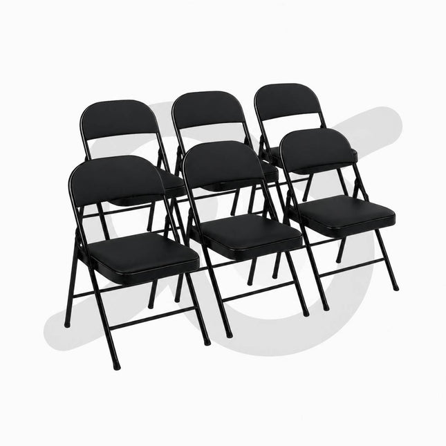 Set 6 Sedie Pieghevoli Imbottite Richiudibili Salvaspazio Acciaio