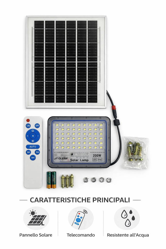 Lampada solare a LED con il telecomando e per il cortile e con il timer