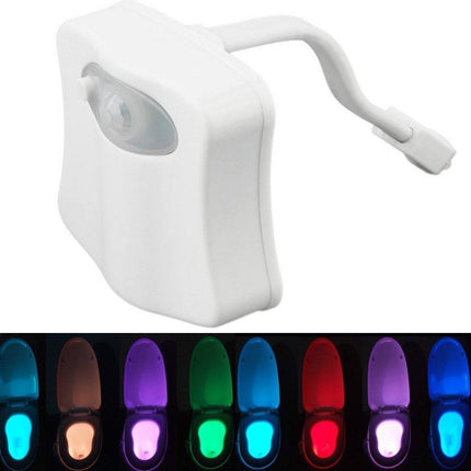 Luce per il wc con il sensore di movimento e con i LED colorati per il bagno
