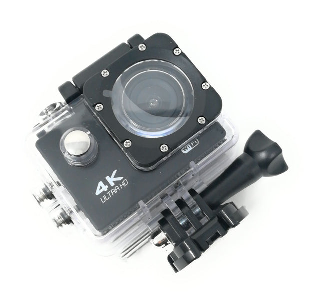Action camera sportiva impermeabile fino a 30 metri, con telecomando ed accessori