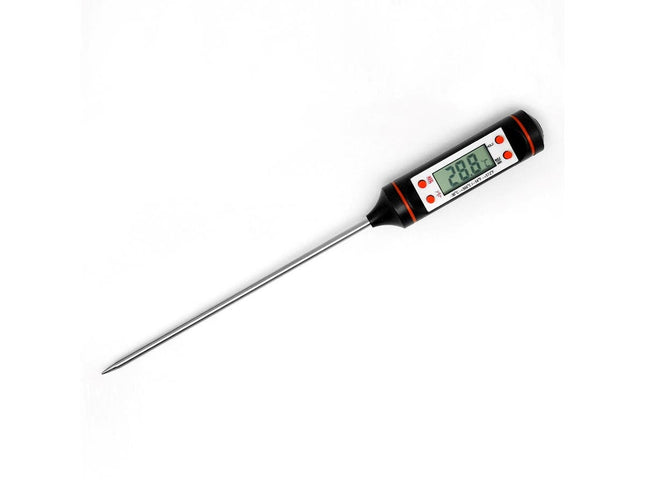 Termometro digitale per alimenti con sonda in acciaio e display per cucina