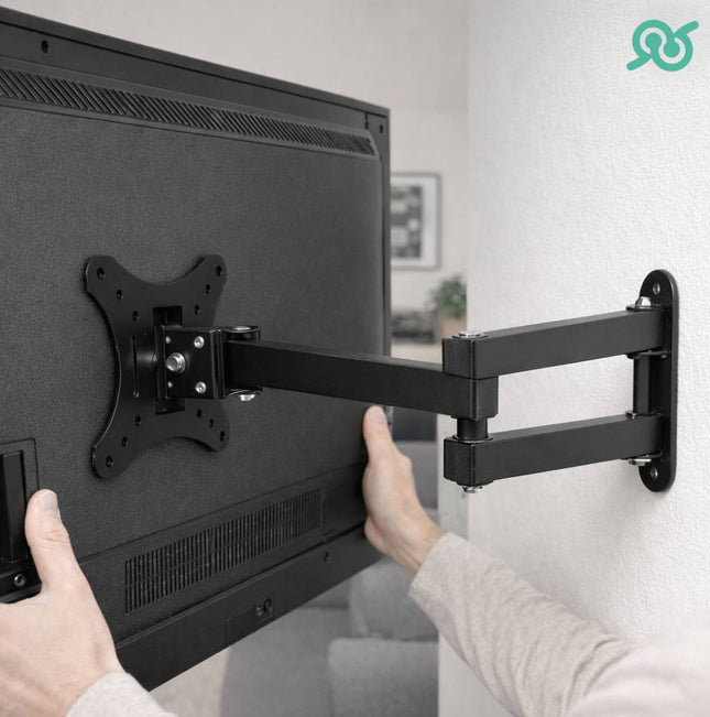 Supporto da parete con braccio orientabile per TV e monitor, completo di viti