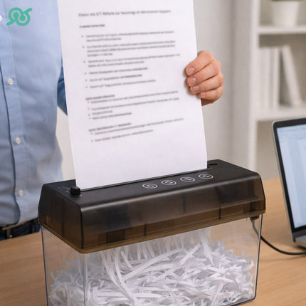 Distruggidocumenti con il cavo USB per la scrivania e con le batterie
