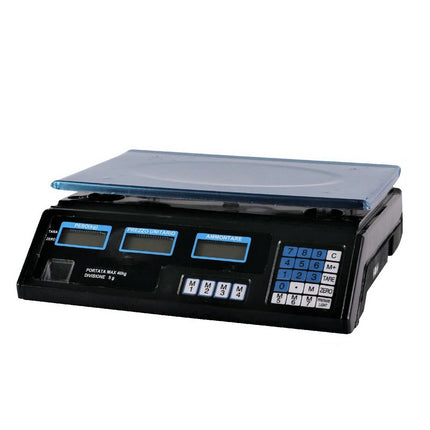 Bilancia Elettronica Digitale Professionale con piatto in acciaio e calcolo del prezzo LCD
