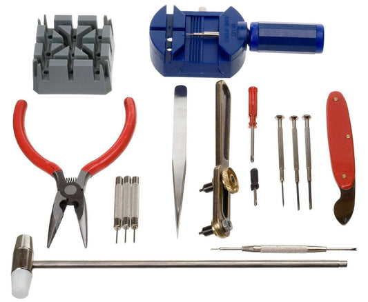 Kit Riparazione Orologi Professionale Apri Casse Maglie Batteria Cinturino 16 Pz