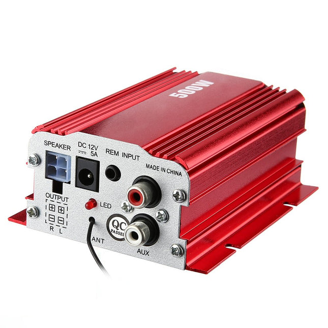Amplificatore Stereo 500W A 2 Canali Con Telecomando 12V Mp3 Usb Audio Speaker
