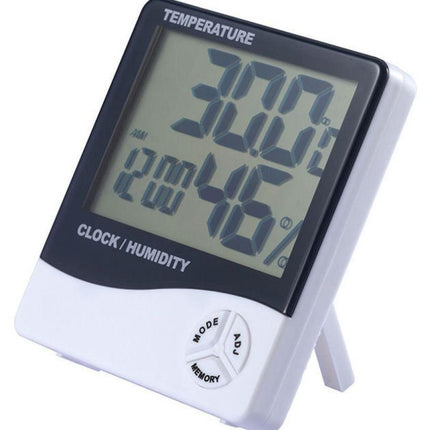 Termometro Igrometro Orologio Digitale Data Con Display Lcd 12/24 Ore Allarme