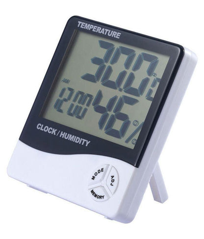 Termometro Igrometro Orologio Digitale Data Con Display Lcd 12/24 Ore Allarme