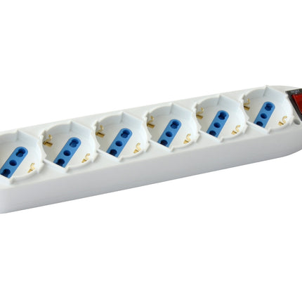 Ciabatta Multipresa elettrica a 6 posti con interruttore e cavo da 1,8 metri per parete