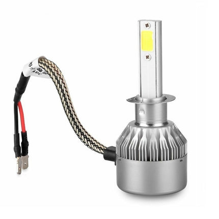 Coppia Di Lampade A Led Per Auto Moto C6 H1 6000K Fari Luce Bianca Lampadine