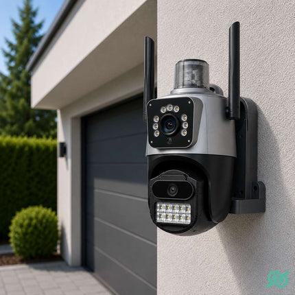 Telecamera PTZ WiFi Esterno Doppio Obiettivo 8X Audio e Visione Notturna