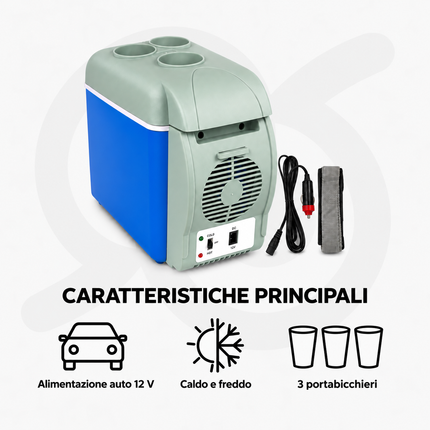 Frigorifero Portatile Elettronico da 7,5 Litri con Funzione Caldo e Freddo per Auto e Viaggi